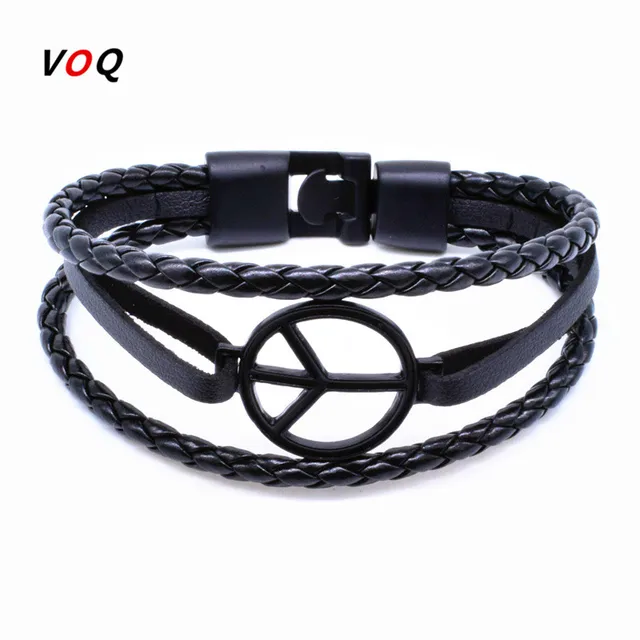 2017 New Arrival Peace Bracelet Hand Woven Leather Men 2017 New Arrival Peace Bracelet Hand Woven Leather Men Women Friendship Bracelets Bangles