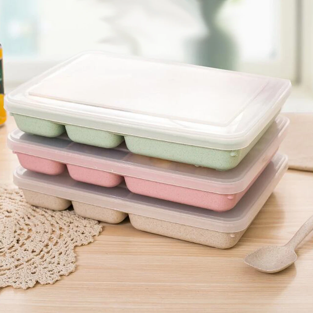 Leak-Proof 4-Compartment Bento Lunch Box for Kids - Includes Soup Spoon - 4 Compartments for Meal and Fruit