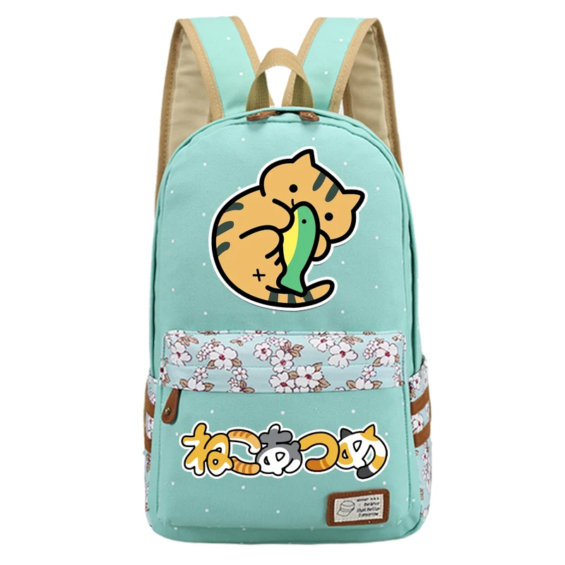 Неко Atsume игра Девушка фигурка анимэ ноутбука рюкзаки для девочек с принтом Hello Kitty