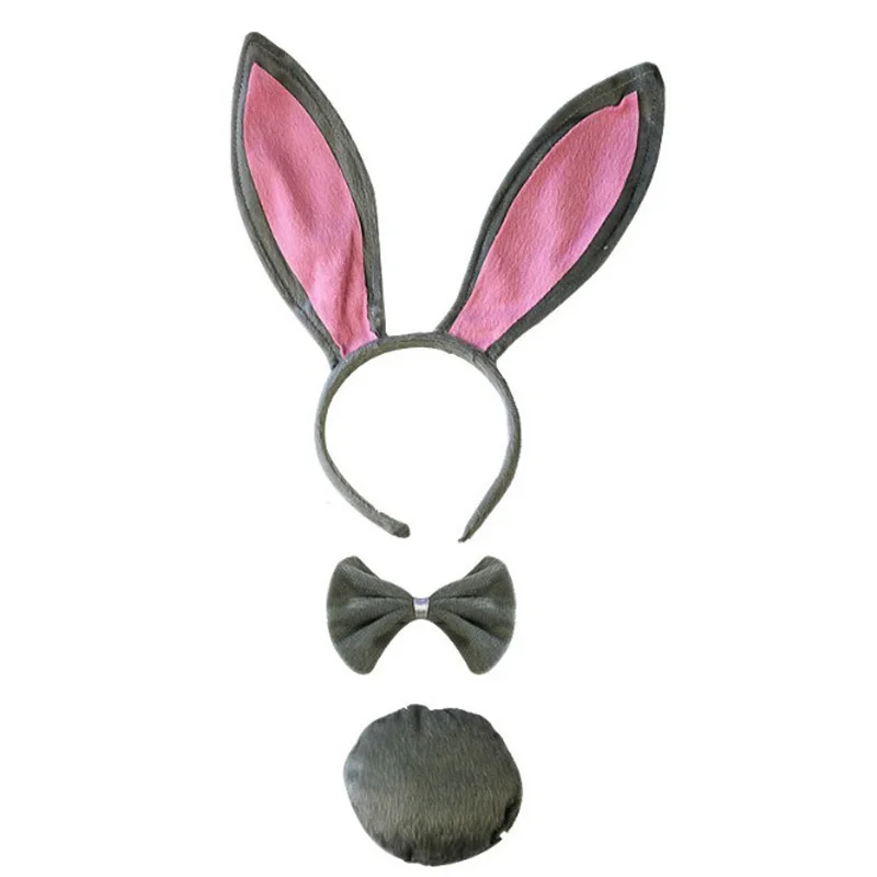Tiger Leopard Ears Tail Bow Tie Hen Night Party Fancy Dress Outfit