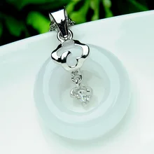 2 шт. натуральный нефрит грузовой нефрит инкрустированный с серебряным покрытием платиновая Подвеска натуральная Нефритовая Пряжка каждый