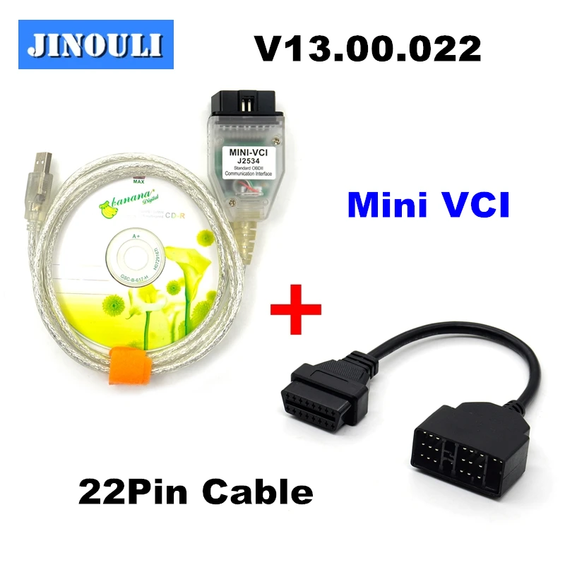 

2018 Newest V13.00.022 MINI VCI Interface FOR TOYOTA TIS Techstream J2534 OBD2 OBDII Diagnostic cable 22PIN for toyota cable