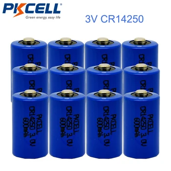 

12PCS PKCELL Battery CR 14250 1/2AA LiMnO2 3V 600mAh CR14250 Bateria Lithium Battery Batteries