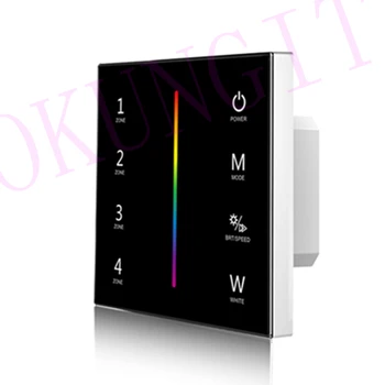 

85-265VAC 4 Zones 2.4G RGBW Touch Panel Remote Control T14-1 DMX512 RGBW panel master control