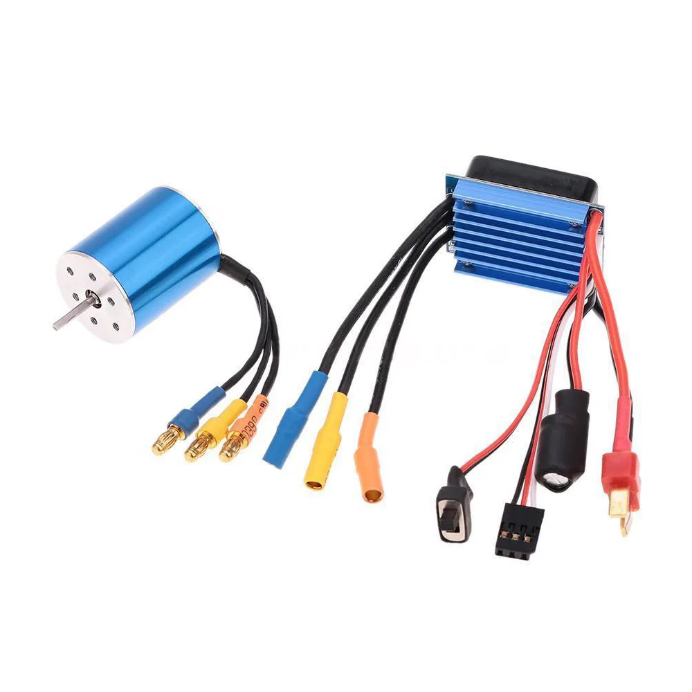 

2430 7200KV 4P Sensorless Brushless Motor + 25A ESC for 1/16 1/18 RC Car