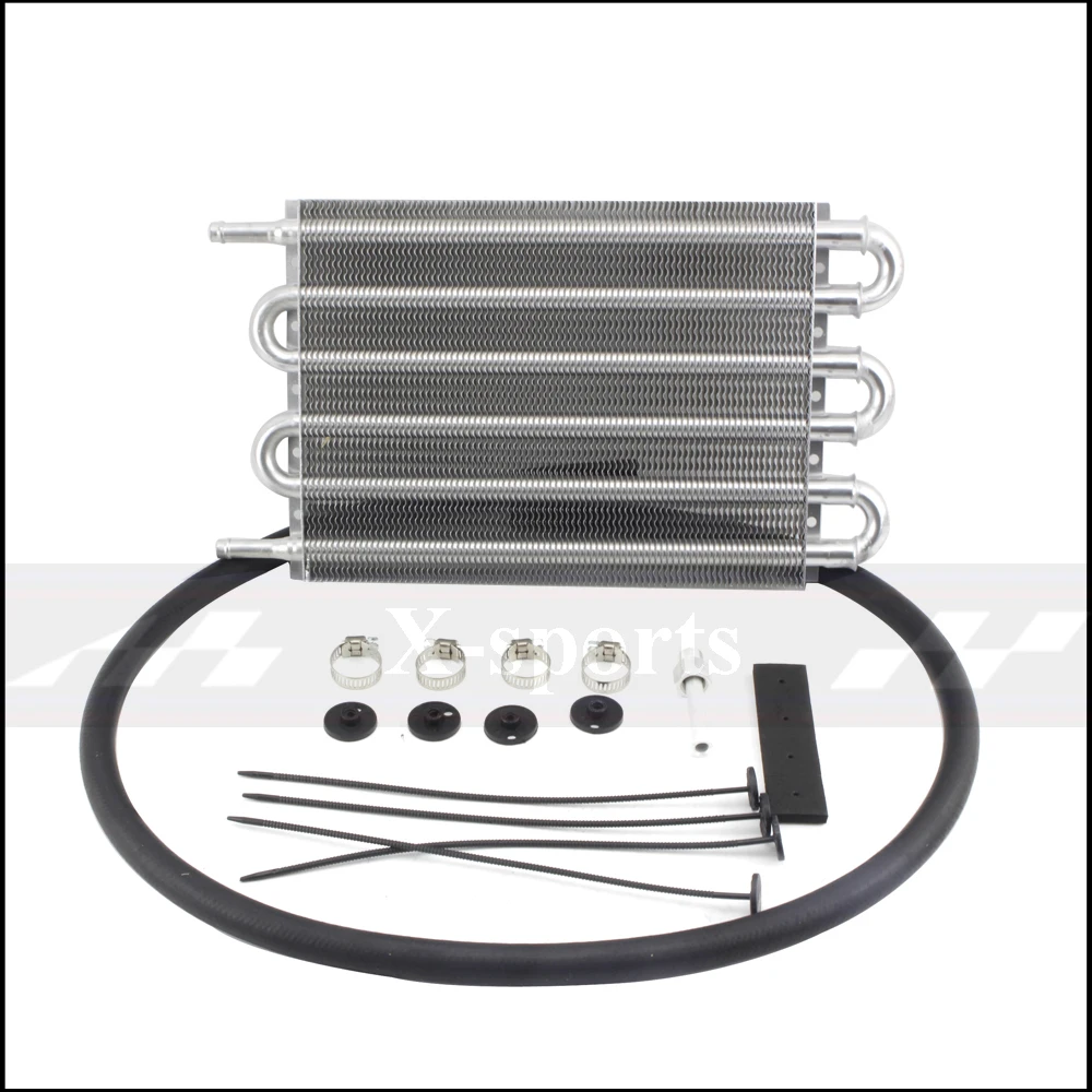 

6 Row 250*190*20 Car Cooling System Radiator AT/MT Transmission Oil Cooler Kit Universal Aluminum Free shipping Black Silver