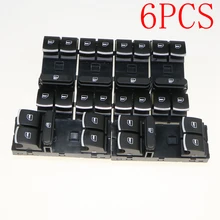 6PCS VW OEM Chrome Driver Side Master Window Switch For Jetta Golf MK5 MK6 GTI Passat B6/3C 5ND 959 857 5K4 959 857