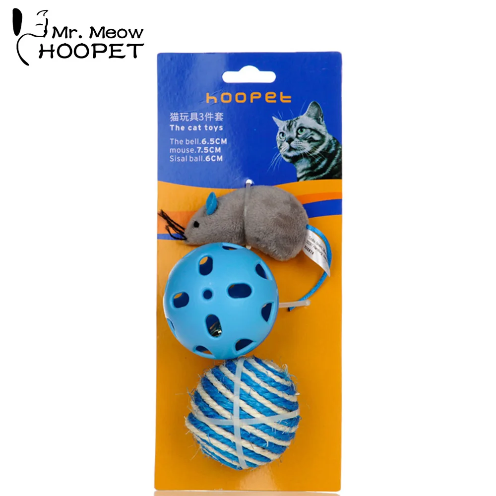 

Hoopet Funny Cat Toys Mouse Bell Sisal Ball Pet Dog Training Toy Interactive Toy For Kitten