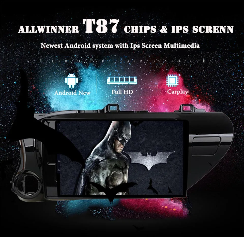 Top 10.1" 4G RAM 8 cores Android 9.1 Car DVD GPS Navigation For TOYOTA Hilux 2016 2017 audio stereo car radio headunit Tape Recorder 3