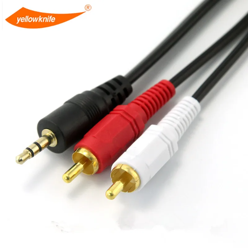 Yellow Knife 5m 3 5 Mm Male Jack To Av 2 Rca Male Stereo