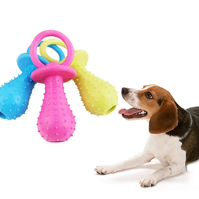 Hoomall Pet Pacifier Toy Rubber Puppy Dog Chewing Molar Play Toys for