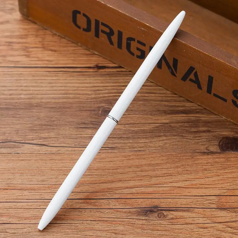 35 шт./партия простые металлические шариковые ручки для письма милые вращающиеся 1,0 мм черные чернила Шариковая ручка высокого качества деловая ручка - Цвет: bai