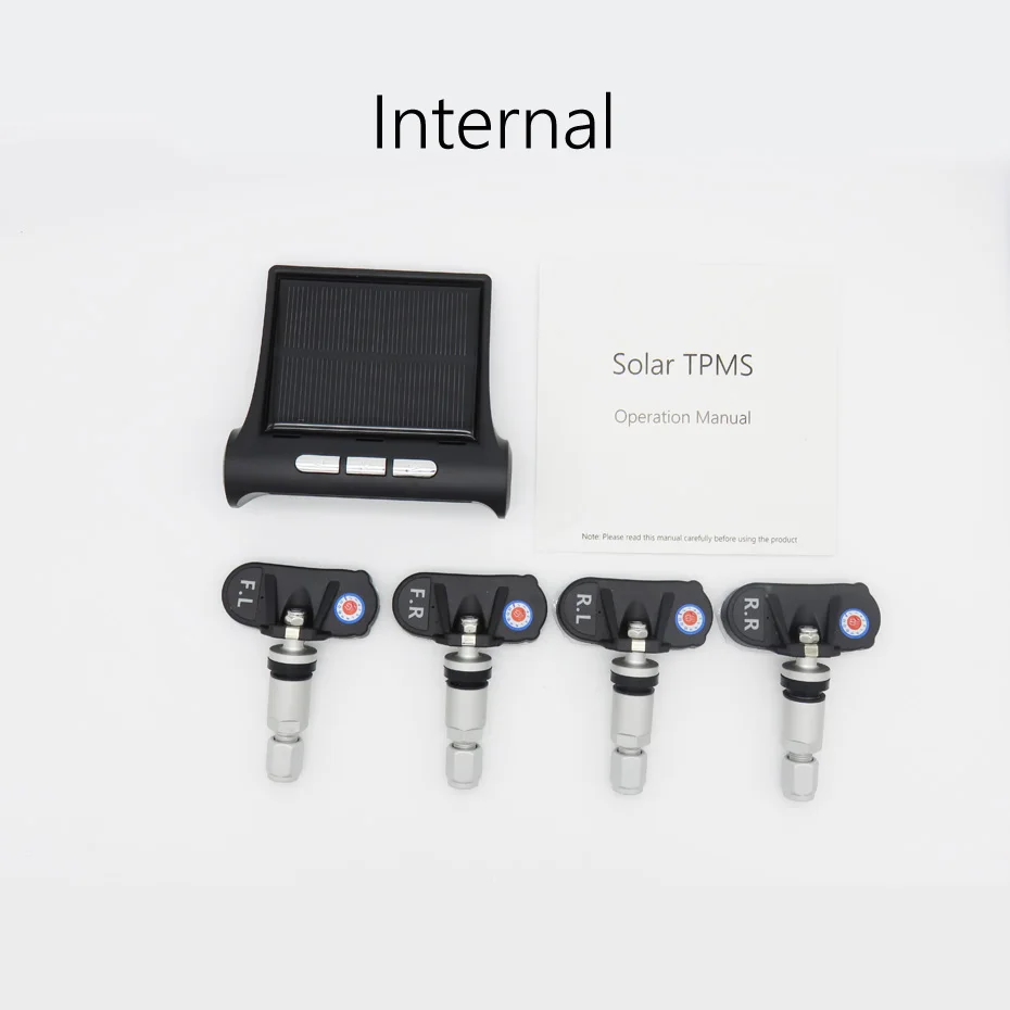 Solar TPMS Car Tire Pressure Alarm Monitor System Display 4 Internal / External Sensor Temperature Warning T06N T01W Visture