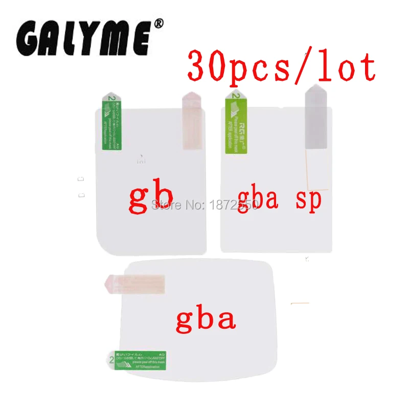 

30pcs/lot Hot Sale Plastic Transprent Clear Screen Protector Guard Clear Protective Film Fit GameboyAdvance GameboyColor GBO DMG