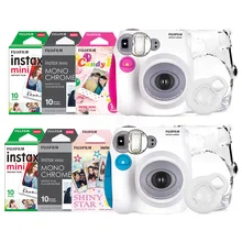 Аутентичный Fujifilm Instax Mini 7 s Мгновенный Набор Фото камеры с 10 листами Fuji Instax Мини белая пленка и кролик линзы для селфи