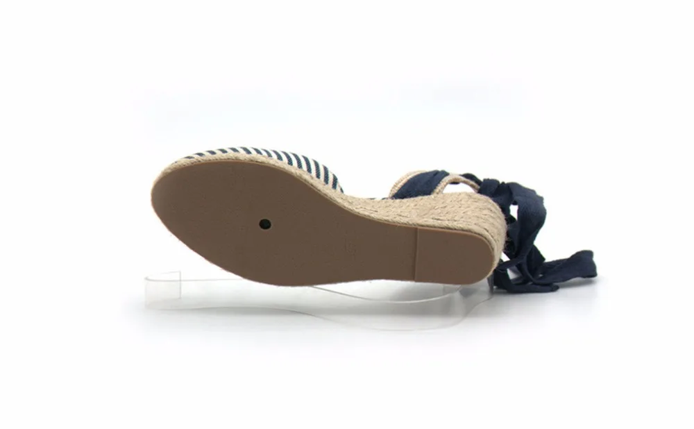 Bimolter/Новые летние сандалии с тканевым верхом; женская модная обувь на платформе и высоком каблуке; женские удобные пляжные сандалии в полоску; PSEB019