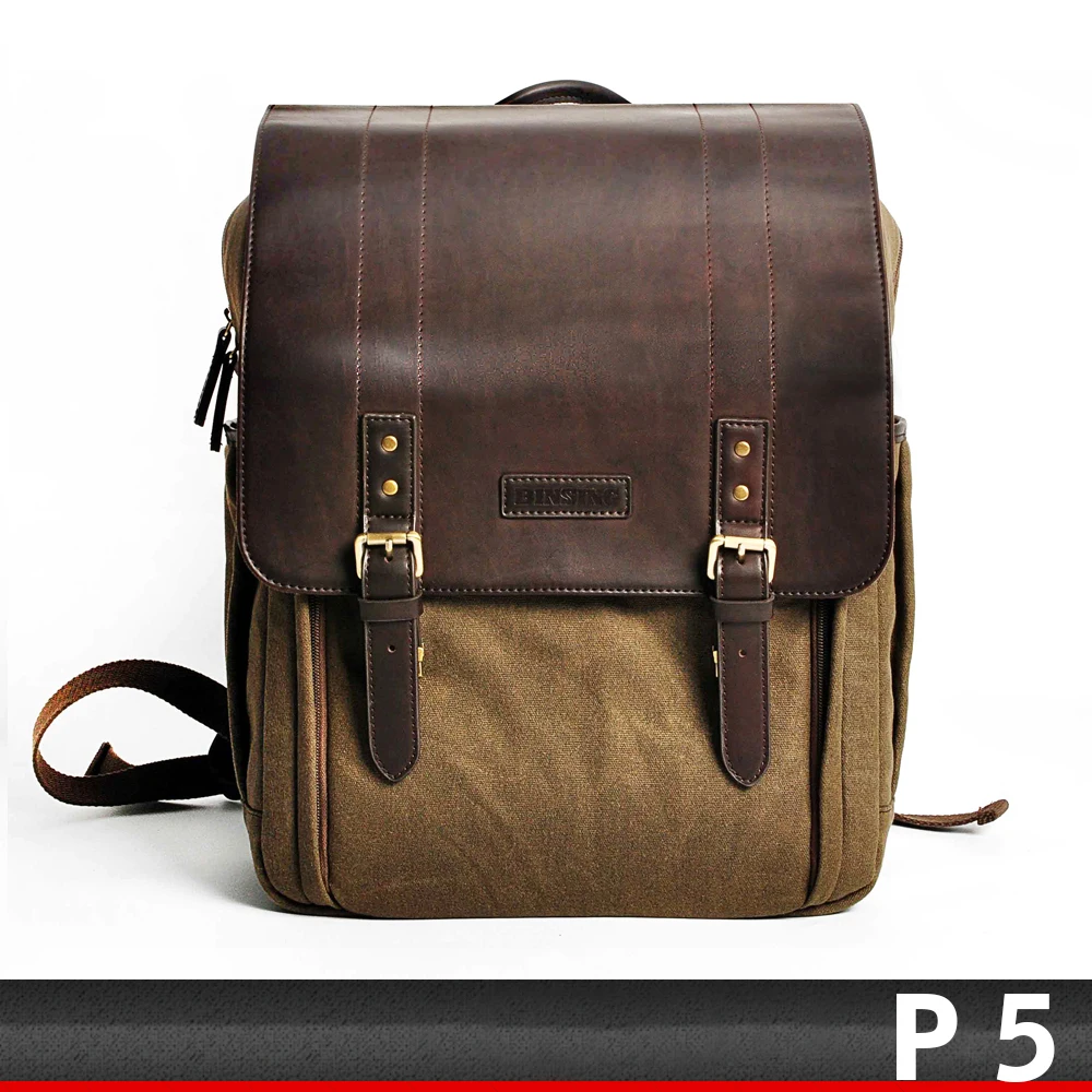 

CADeN P5 SLR camera shockproof high-quality waterproof retro canvas double row high-capacity backpack