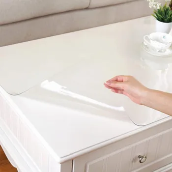 

2019 1mm Thick Transparent Table Cloth Kitchen Table Cover Waterproof Oil Cloth Soft Glass Tablecloth Ship By Roll Home Textile