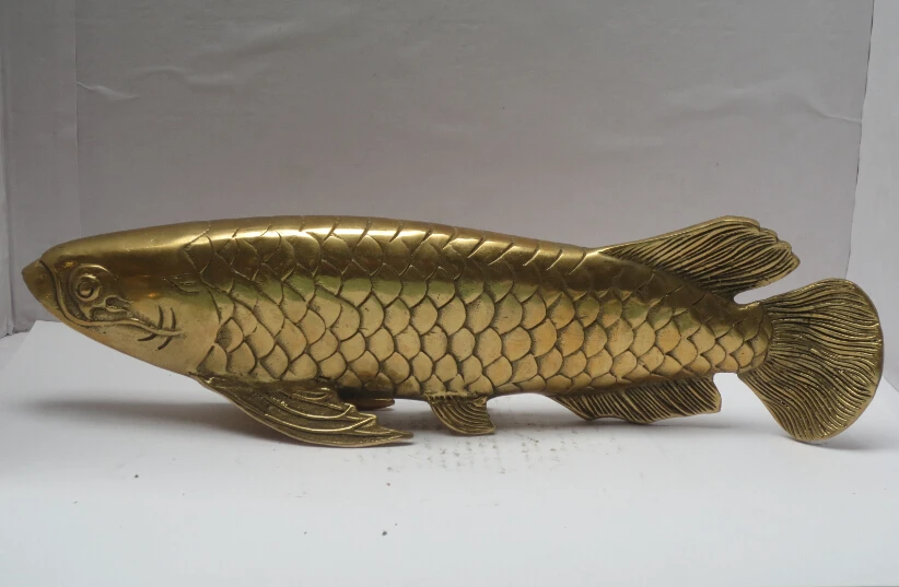 

Metal Crafts Chinese Brass Carved Fish Statue , Fish sculpture fast Shipping