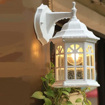 

Outdoor light American style white wall lamps Rural Courtyard balcony living room corridor balcony waterproof wall lamps ZA