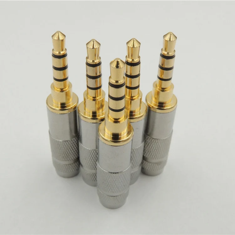 20pcs Gold plated Stereo 3 5mm 4 Pole jack Repair Headphone jack Cable Audio plug Solders connector