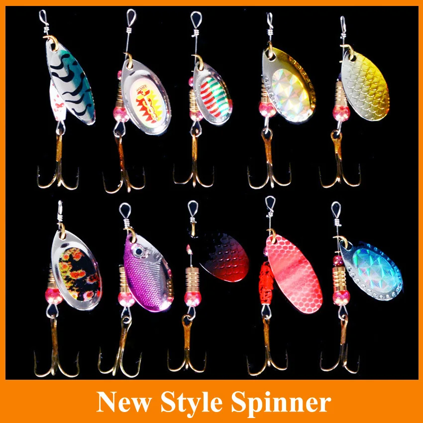  5pcs spinner  Metal Lures Fishing Lures Hard Bait Fresh Water Bass Walleye Crappie Minnow Fishing Tackle SP120SX302 