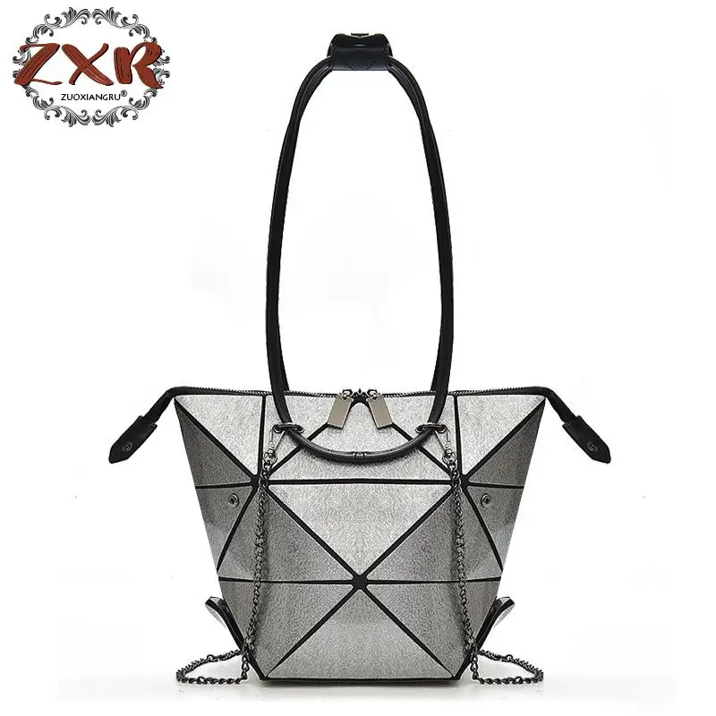 

Changeable Bag Women Handbags Famous Designer Casual Tote Handle Bag Women Silver Handbag Geometric Bag