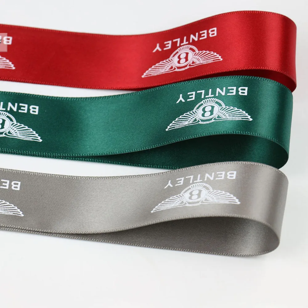 

1000pcs/roll CUSTOMIZED design POLYESTER silk print labels tapes width -2.5cm satin ribbon clothing tapes for gifts LBR-001