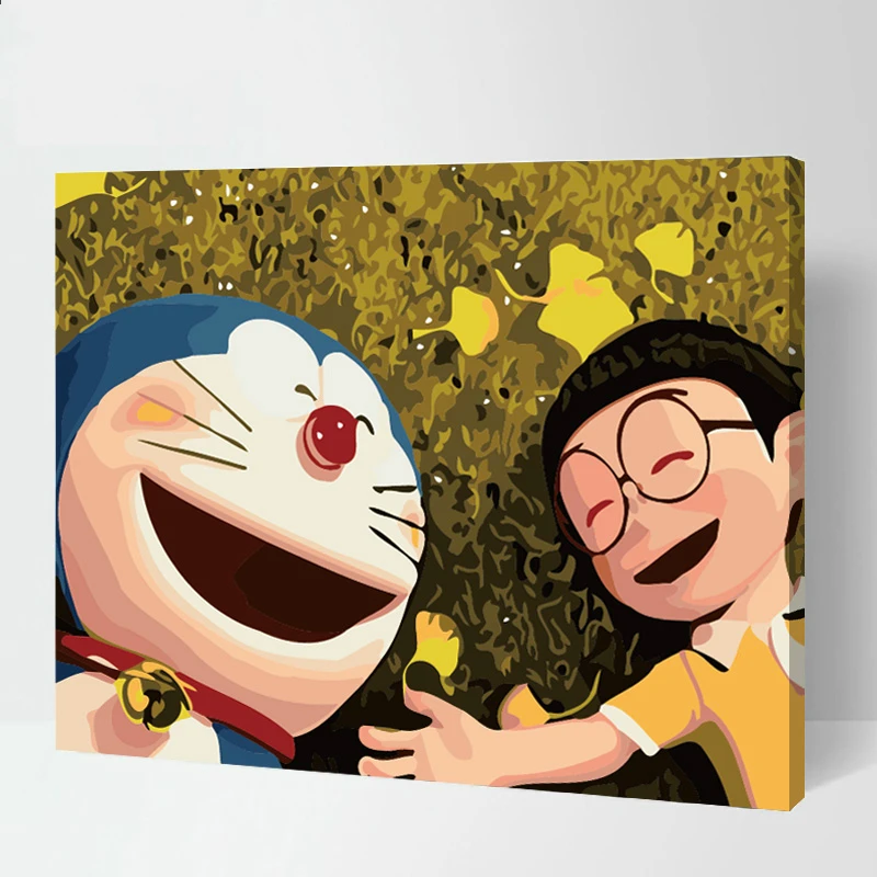 

Doraemon DIY Painting By Numbers Handpainted Canvas Painting Home Wall Art Picture For Living Room Kids Gift Home Decoration