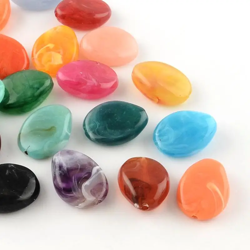 

Drop/Rhombus/Round Imitation Stone Acrylic Beads, Mixed Color of Random, 3 Shapes &4 Size.