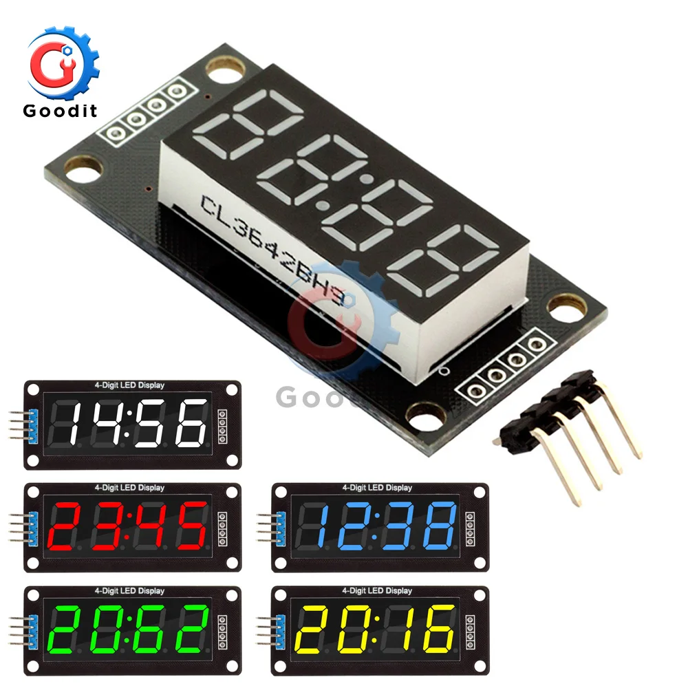 AERZETIX Nombre de Chiffre 4 Panneau Lumineux Jaune-Vert Display Afficheur Numérique LED 7 Segments Module 71.6x25.7x7mm C44439 THT AERZETIX Nombre de Chiffre 4 Panneau Lumineux Jaune-Vert Display Afficheur Numérique LED 7 Segments Module 71.6x25.7x7mm C44439 THT