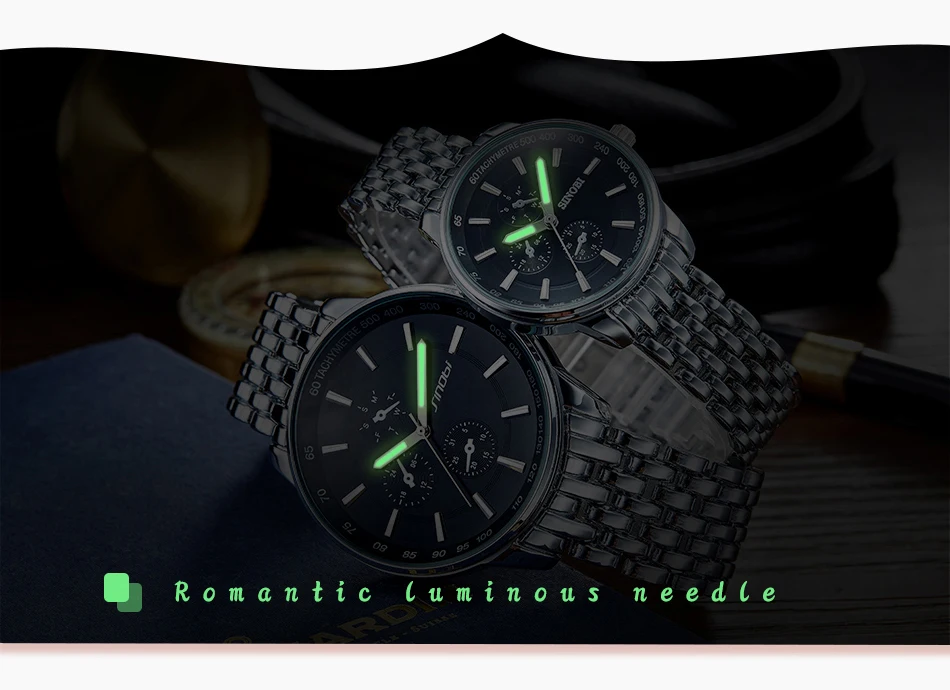 SINOBI Роскошные Брендовые Часы для мужчин и женщин часы из нержавеющей стали Кварцевые часы Женева Пара часы подарок для мужчин s Дамы Relogio