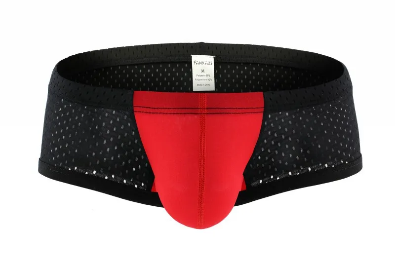 KWAN. Z нижнее белье, мужские боксеры, пэчворк, сетка, дышащие, ropa interior hombre calzoncillo hombre, низкая посадка, нижнее белье, боксеры, шорты - Цвет: Красный