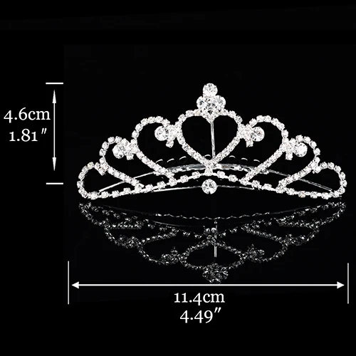 Детские диадемы и короны с расческой диадема серебряное женское сердце белый жемчуг свадебные аксессуары для волос головная корона ювелирные изделия - Окраска металла: 12