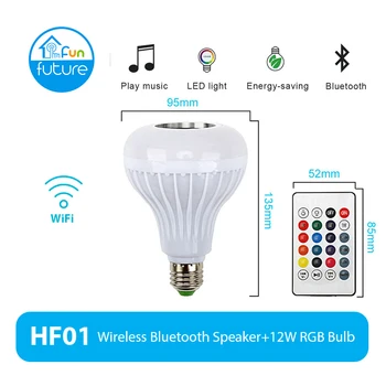 

Wireless Bluetooth Light Bulb Bluetooth Speaker 110V 220V Led Light B22 Bulb Smart Speaker with Remote Control
