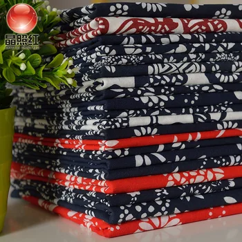 

Blue Printing Imitated Batik Cotton Linen Fabric Decoration Restaurant Chinese National Wind Blue White Porcelain Tablecloth