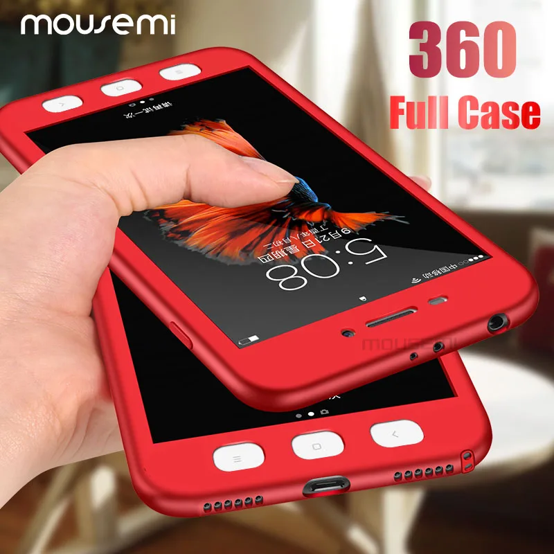 MOUSEMI Hard Case On For Xiaomi Redmi 4X 360 Full Cover Protective Glass Note 4 Global Phone Cases |