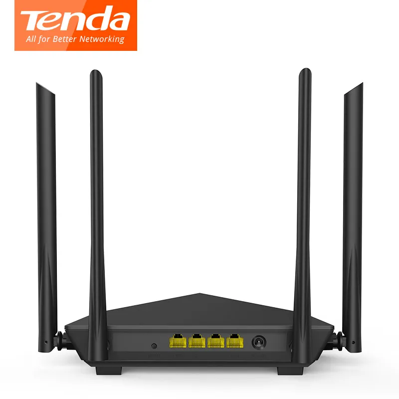 Tenda AC10 1200Mbps Wireless WiFi Router,1GHz CPU+128M DDR3,1WAN+3LAN Gigabit Ports, 4*5dBi High Gain Antennas, Smart APP Manage