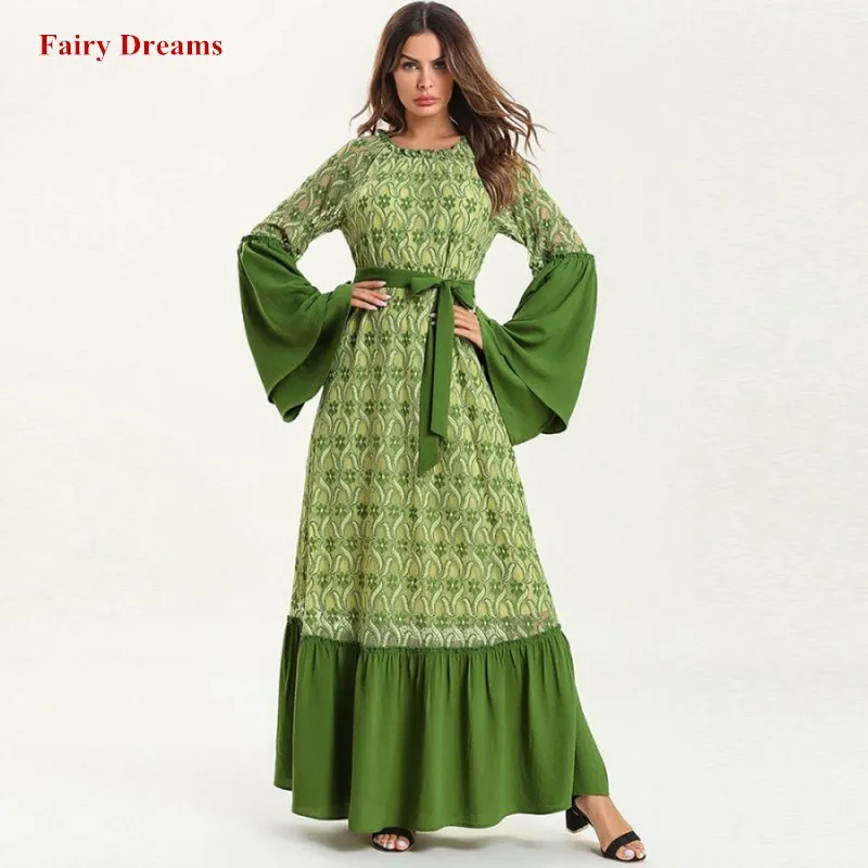 

Bandage Maxi Dress Women Muslim Abaya Dubai Turkey Turkish Caftan Marocain Kaftan Islamic Clothing Plus Size Bangladesh Robe