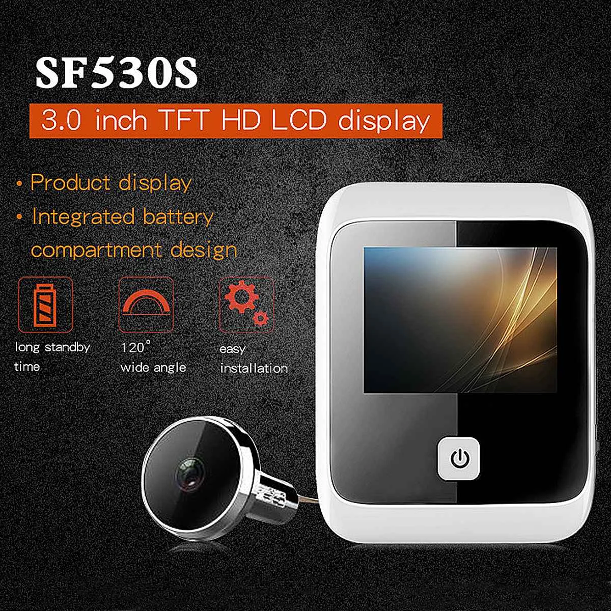 3.0 inch Digital Smart Visual Doorbell Home Wireless Security Door Visual Doorbell Peephole Viewer Door Eye