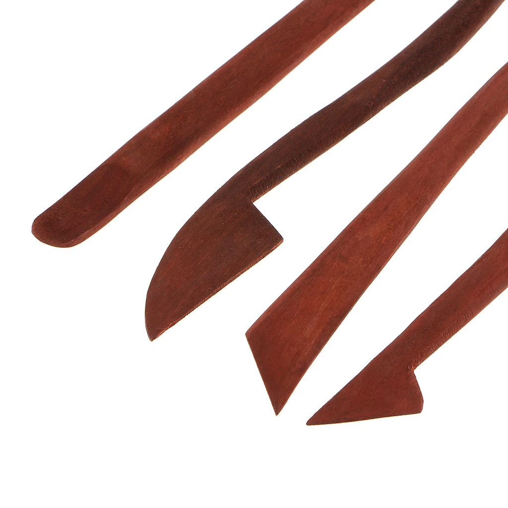 5 Piece Clay Tools Set,Redwood for Sculpting, Detailing, Modeling & Pottery Carving. Best for Sculpey,Polymer,Ceramics,Dough,Wax