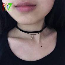 Хит, колье из искусственной кожи, модное, простое, черное, бархатное, серебряное, треугольное, ложный воротник, ожерелье для женщин, колье, бижутерия