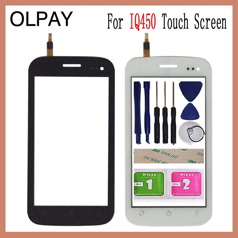 

OLPAY 5.0'' Touch Screen For Fly IQ450 IQ 450 Touch Screen Digitizer Panel Front Glass Lens Sensor Tools Adhesive+Wipes