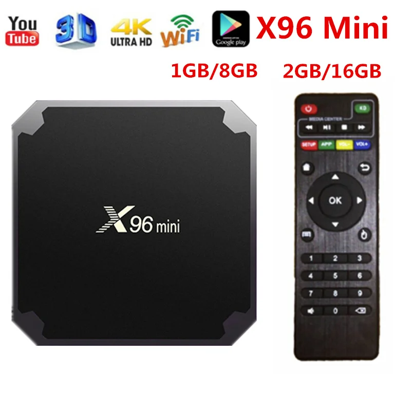 X96 Мини ТВ приставка android 7,1 2 Гб 16 Гб WiFi медиаплеер X96mini Смарт ТВ приставка Amlogic S905W ТВ приставка четырехъядерный