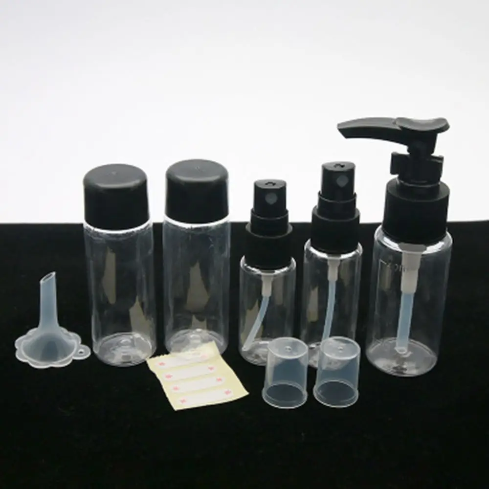 7Pcs Set Portable Transparent Plasic Travel Kit Make Up Spray Bottle Refillable Bottles Cosmetic Bottles For 1