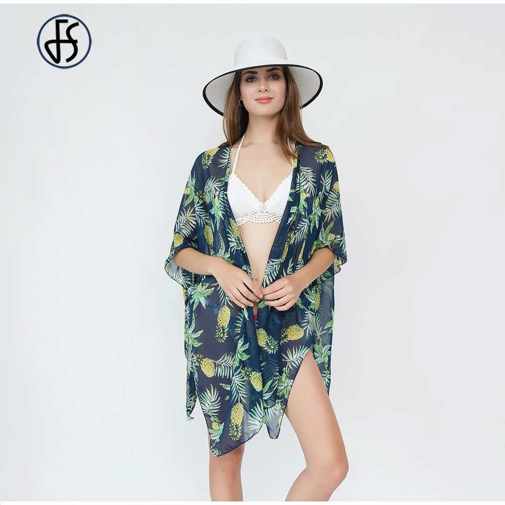 Саида De Praia Feminino 2018 пляж прикрыть парео Playa ананас Сокрытие Туника Платье
