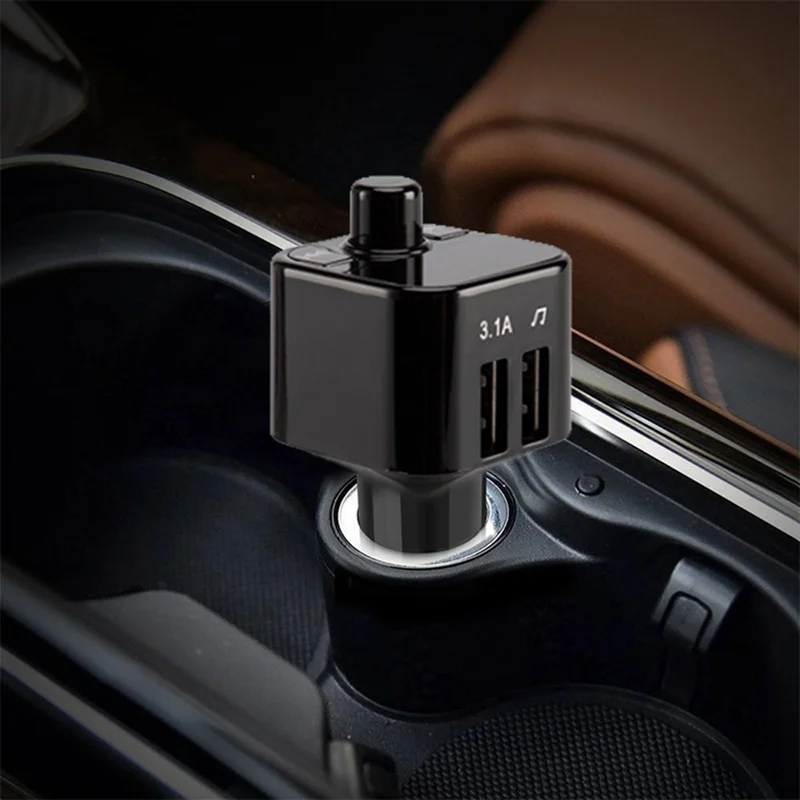 VicTsing Wireless Bluetooth MP3 Player Car FM Transmitter Radio Hands-Free Car Kit USB Charger Fast Charging Black White Gold    (19)
