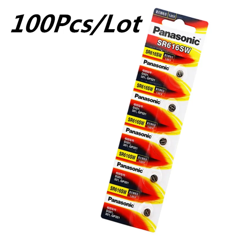 100 шт./лот оригинальный SR616SW оксид серебра для Panasonic D321 321 GP321 1 55 V монетная батарея 6