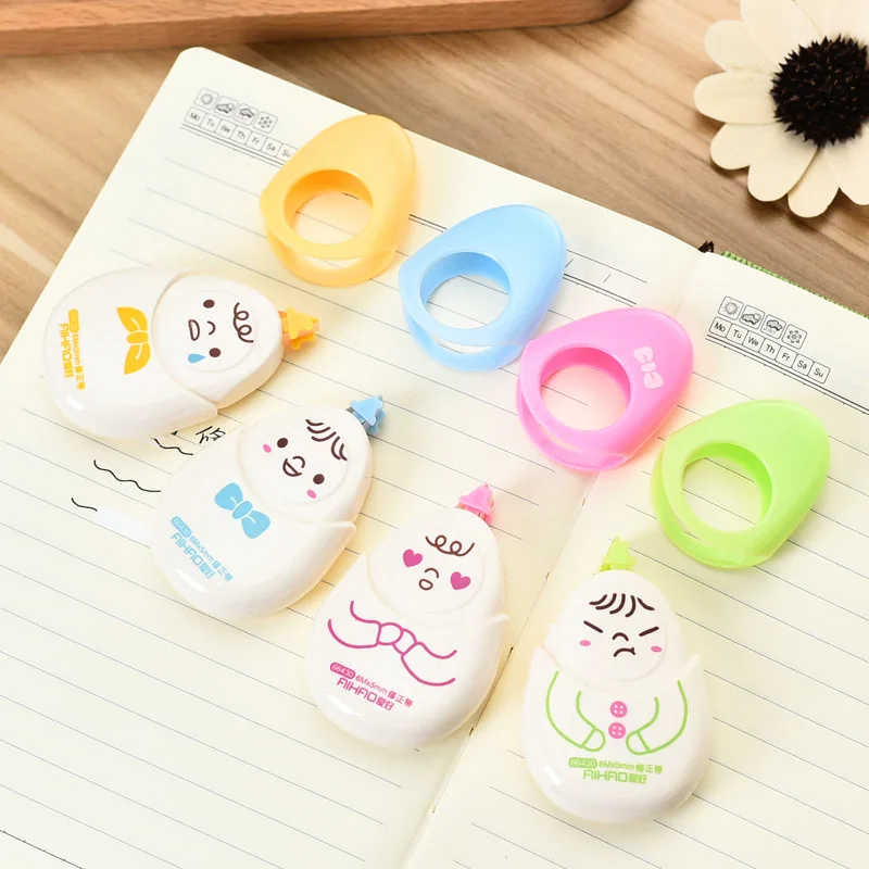 5pcs Cute cartoon expression correction tapes candy color with mini
