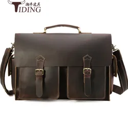 Hombres Bolsos de Cuero de Caballo Loco Extra Grande Gran Capacidad Hombre de Negocios Vintage 17 & Quot; Maletín de Viaje Portátil Bolsas de Cuero de Vaca Hombres Bolsos de Cuero de Caballo Loco Extra Grande Gran Capacidad Hombre de Negocios Vintage 17 & Quot; Maletín de Viaje Portátil Bolsas de Cuero de Vaca